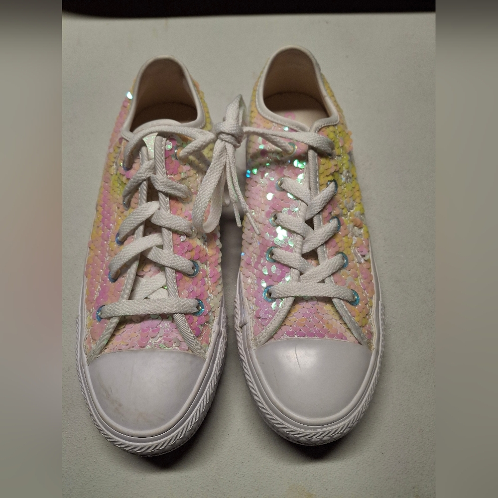 Converse Pink and Yellow Sequin Flats <size 6> NWOT
